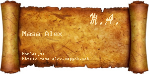Masa Alex névjegykártya